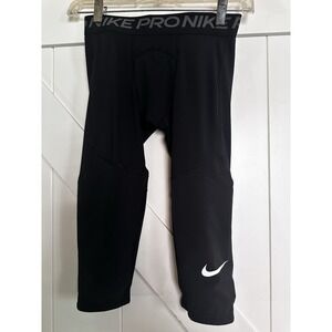 Nike Pro Combat‎ Compression Pants Mens Medium Black Capri  Sports Performance